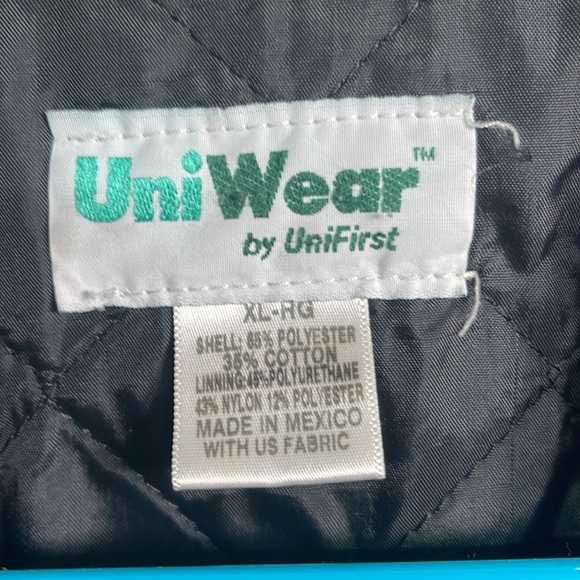 UniWear brown uniform jacket name patch work wear men’s size XL - Picture 2 of 8